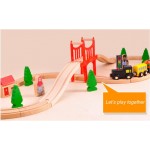 Set trenulet Wooden Train 37 piese Set trenulet Wooden Train 37 piese